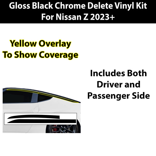 Vinyl Chrome Delete Blackout Decal Stickers Overlay Film Fits Nissan Z 2023+