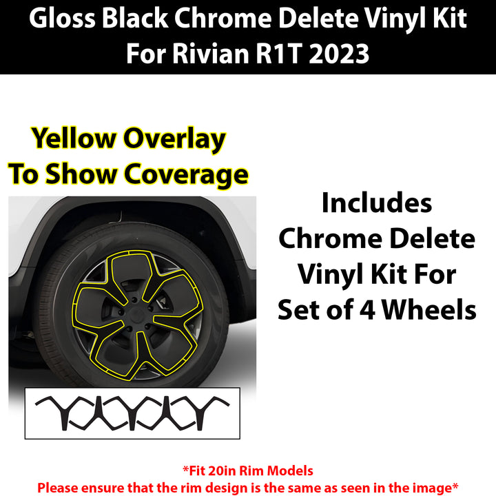 Vinyl Chrome Delete Blackout Decal Stickers Overlay Film Fits Rivian R1T 2022+ - Bogar Tech Designs
