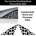 Fits Lucid Air 2023+ Animal Leopard Cheetah Cow Window Vinyl Decal Stickers