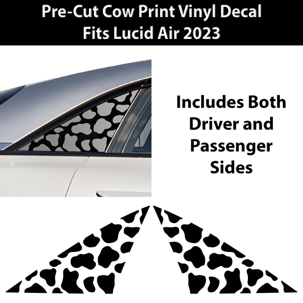 Fits Lucid Air 2023+ Animal Leopard Cheetah Cow Window Vinyl Decal Stickers