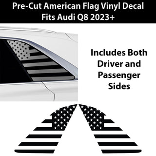 Quarter Window American Flag Vinyl Decal Stickers Fits Audi Q8 2023+