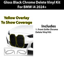 Vinyl Chrome Delete Blackout Decal Stickers Overlay Film Fits BMW i4 2022+