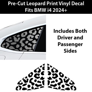 Fits BMW i4 2022+ Animal Leopard Cheetah Cow Window Vinyl Decal Stickers