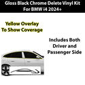 Vinyl Chrome Delete Blackout Decal Stickers Overlay Film Fits BMW i4 2022+