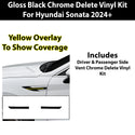 Fits Hyundai Sonata 2024+ Vinyl Chrome Delete Grille Blackout Decal Stickers Overlay Film