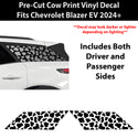 Fits Chevrolet Blazer EV 2024+ Animal Leopard Cheetah Cow Window Vinyl Decal Stickers