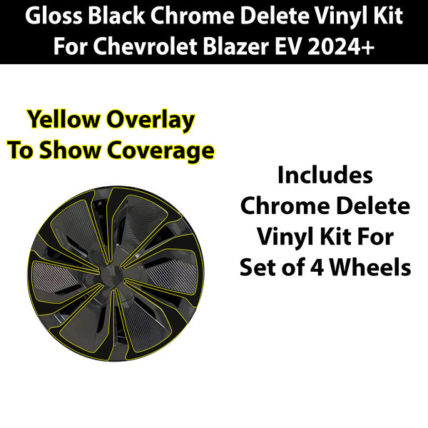 Vinyl Chrome Delete Blackout Decal Stickers Overlay Film Fits Chevrolet Blazer EV 2024+