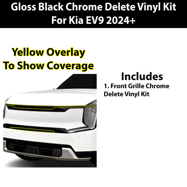 Vinyl Chrome Delete Blackout Decal Stickers Overlay Film Fits Kia EV9 2024+