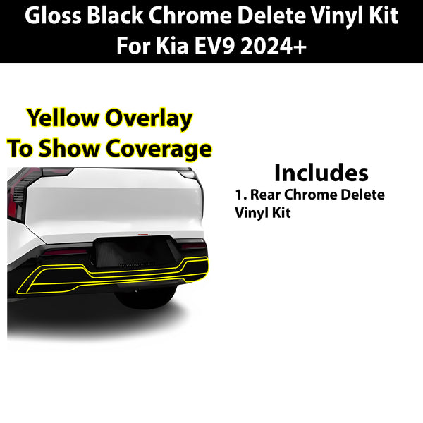 Vinyl Chrome Delete Blackout Decal Stickers Overlay Film Fits Kia EV9 2024+