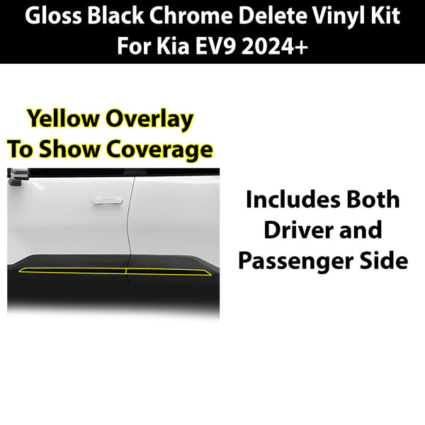 Vinyl Chrome Delete Blackout Decal Stickers Overlay Film Fits Kia EV9 2024+