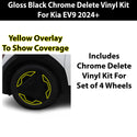 Vinyl Chrome Delete Blackout Decal Stickers Overlay Film Fits Kia EV9 2024+