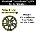 Vinyl Chrome Delete Blackout Decal Stickers Overlay Film Fits Kia Forte 2019-2024