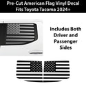 Fits Toyota Tacoma 2024+ Side Window American Flag Vinyl Decal Stickers