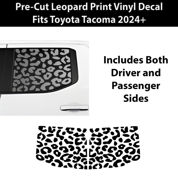 Fits Toyota Tacoma 2024+ Animal Leopard Cheetah Cow Window Vinyl Decal Stickers