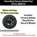 BMW X3 2025-2026 Blackout Chrome Delete Kit – Precut Gloss Black Vinyl Overlays Film