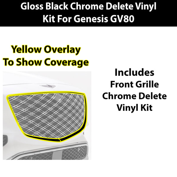 Genesis GV80 2025-2026 Vinyl Chrome Delete Blackout Decal Stickers Overlay Film