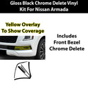 Nissan Armada 2025-2026 Blackout Chrome Delete Kit – Precut Gloss Black Vinyl Overlays Film