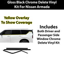 Nissan Armada 2025-2026 Blackout Chrome Delete Kit – Precut Gloss Black Vinyl Overlays Film