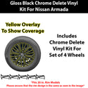 Nissan Armada 2025-2026 Blackout Chrome Delete Kit – Precut Gloss Black Vinyl Overlays Film