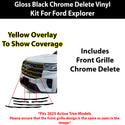 Ford Explorer 2025–2026 Blackout Chrome Delete Kit – Precut Gloss Black Vinyl Overlays
