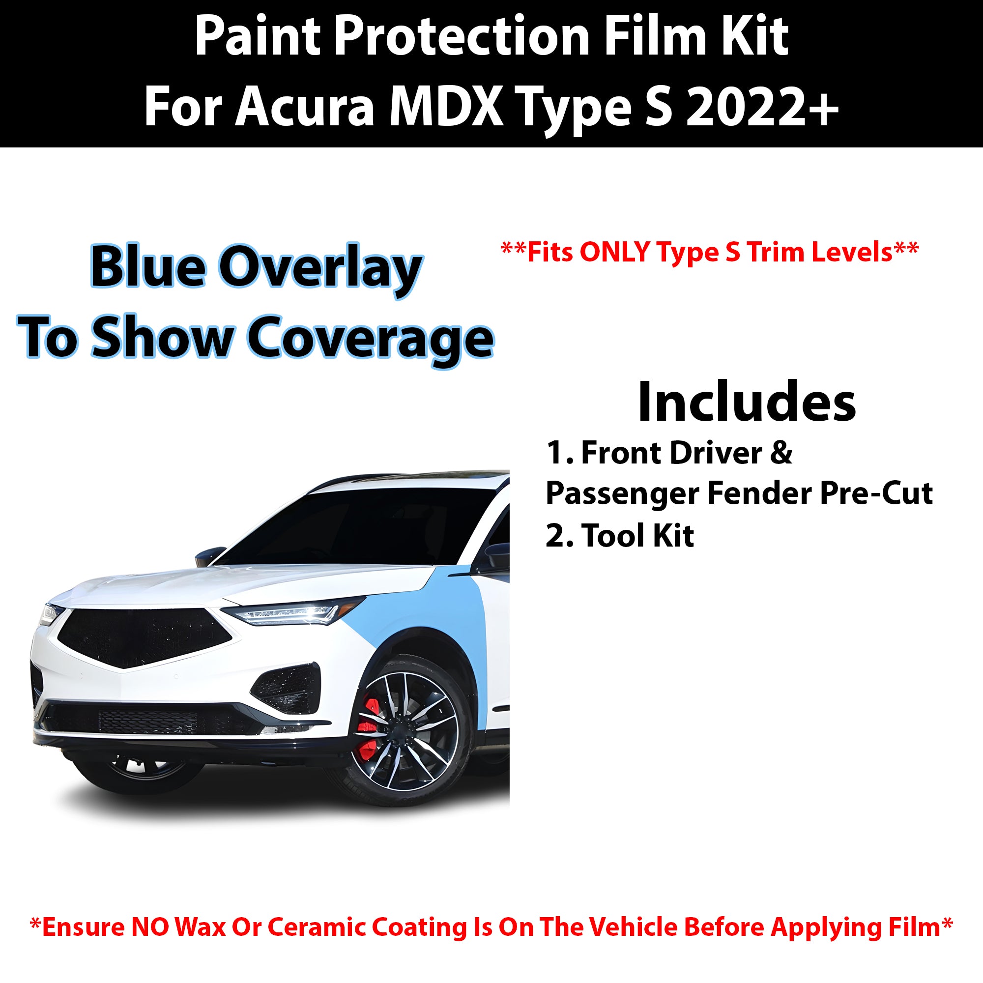 Fits Acura MDX 2022+ Precut Premium Paint Protection Film Clear Bra PPF Decal Film Kit - Bogar Tech Designs