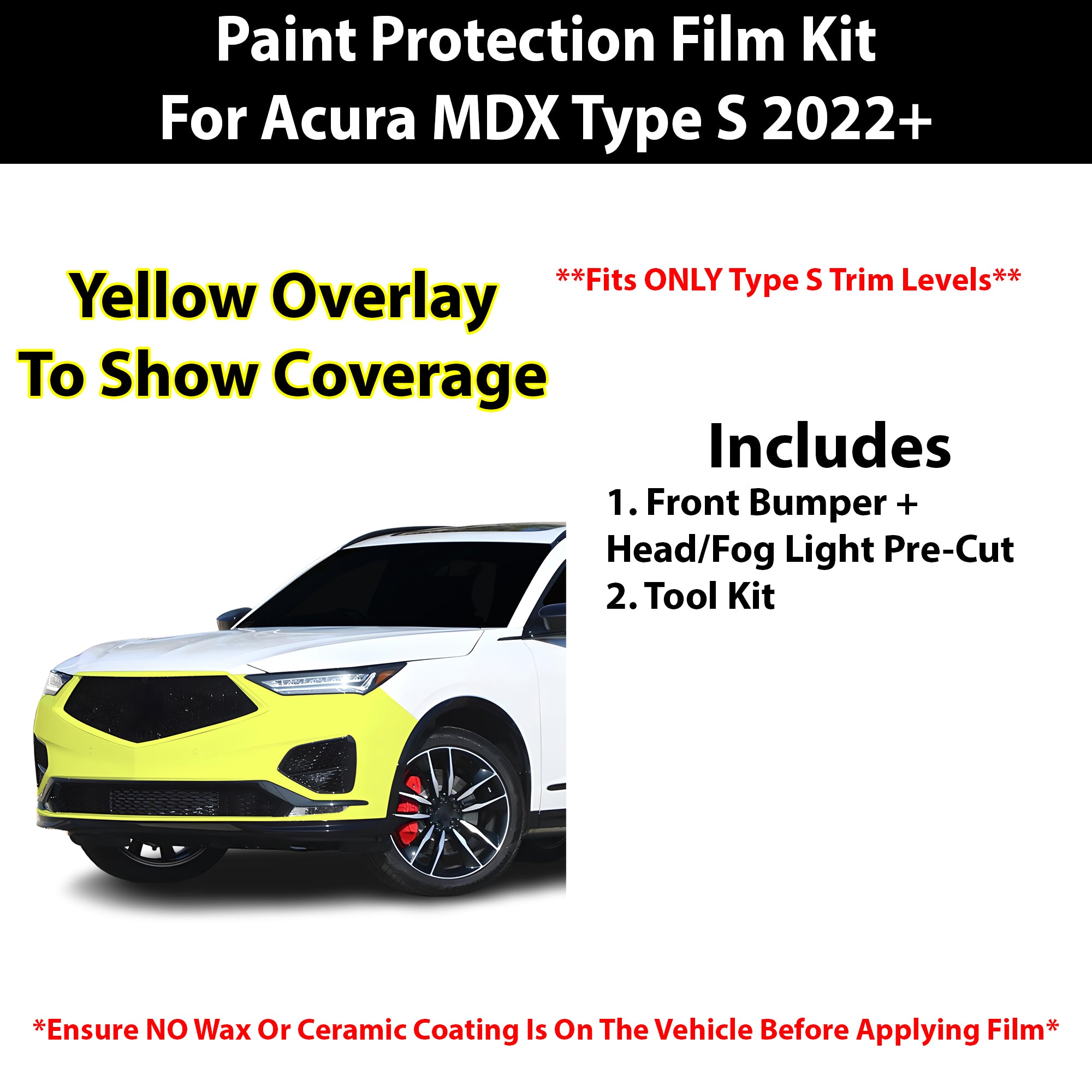 Fits Acura MDX 2022+ Precut Premium Paint Protection Film Clear Bra PPF Decal Film Kit - Bogar Tech Designs