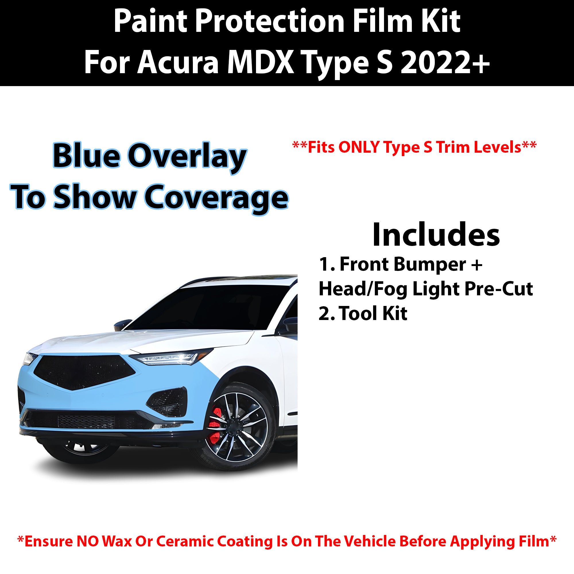 Fits Acura MDX 2022+ Precut Premium Paint Protection Film Clear Bra PPF Decal Film Kit - Bogar Tech Designs