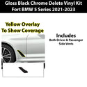 Fits BMW 5 Series Vinyl Chrome Delete Grille Blackout Decal Stickers Overlay Film