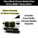 Fits BMW 7 Series 2023+ Vinyl Chrome Delete Grille Blackout Decal Stickers Overlay Film