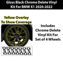 Fits BMW X1 Vinyl Chrome Delete Grille Blackout Decal Stickers Overlay Film