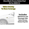 Fits BMW X3 2015-2017 Vinyl Chrome Delete Grille Blackout Decal Stickers Overlay Film