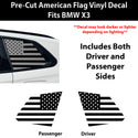 American Flag Quarter Window Decal for BMW X3 2025-2026 – Precut Matte Black Vinyl