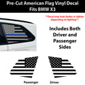 American Flag Quarter Window Decal for BMW X3 2025-2026 – Precut Matte Black Vinyl