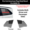 American Flag Quarter Window Decal for BMW X3 2025-2026 – Precut Matte Black Vinyl