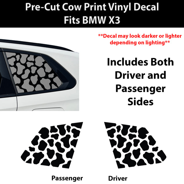 BMW X3 2025-2026 Animal Leopard Cheetah Cow Window Vinyl Decal Stickers