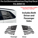 American Flag Quarter Window Decal for BMW X3 2025-2026 – Precut Matte Black Vinyl