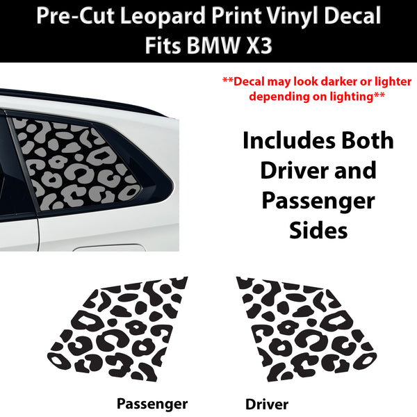 BMW X3 2025-2026 Animal Leopard Cheetah Cow Window Vinyl Decal Stickers