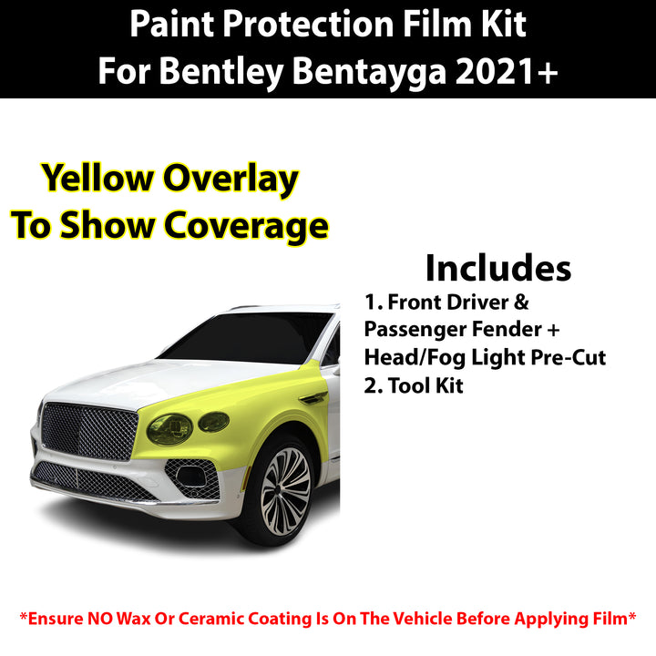 Fits Bentley Bentayga 2021+ Precut Premium Paint Protection Film Clear Bra PPF Decal Film Kit Cover - Bogar Tech Designs