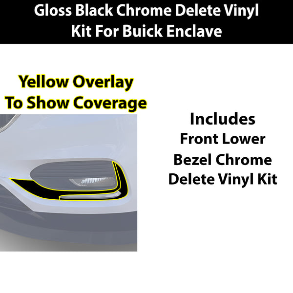 Fits Buick Enclave 2018-2021 Vinyl Chrome Delete Grille Blackout Decal Stickers Overlay Film