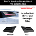 Fits Buick Enclave 2018-2024 Quarter Window American Flag Vinyl Decal Stickers - Matte Black