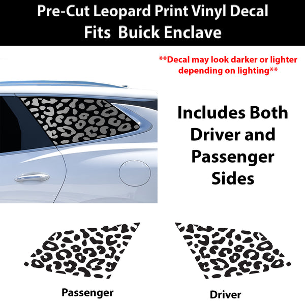Fits Buick Enclave 2018-2024 Animal Leopard Cheetah Cow Window Vinyl Decal Stickers - Matte Black