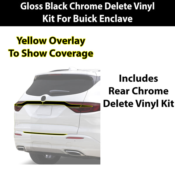 Fits Buick Enclave 2018-2021 Vinyl Chrome Delete Grille Blackout Decal Stickers Overlay Film