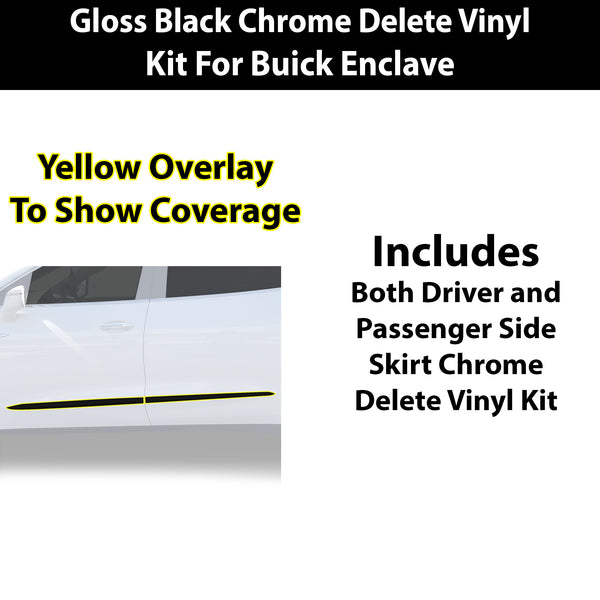 Fits Buick Enclave 2018-2021 Vinyl Chrome Delete Grille Blackout Decal Stickers Overlay Film
