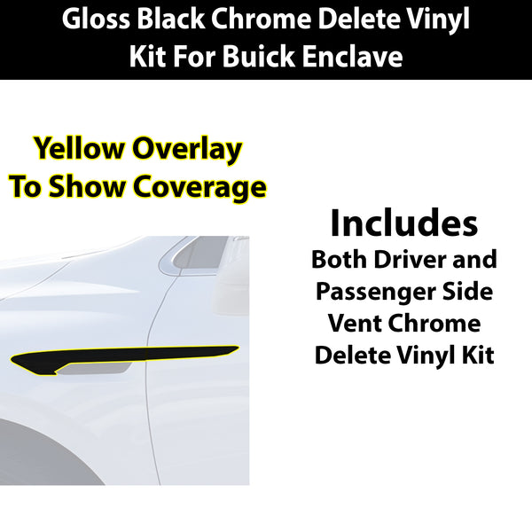 Fits Buick Enclave 2018-2021 Vinyl Chrome Delete Grille Blackout Decal Stickers Overlay Film