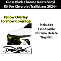 Fits Chevrolet Trailblazer 2024+ Vinyl Chrome Delete Grille Blackout Decal Stickers Overlay Film