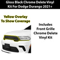 Fits Dodge Durango 2021+ Vinyl Chrome Delete Grille Blackout Decal Stickers Overlay Film