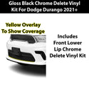 Fits Dodge Durango 2021+ Vinyl Chrome Delete Grille Blackout Decal Stickers Overlay Film