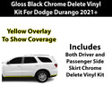 Fits Dodge Durango 2021+ Vinyl Chrome Delete Grille Blackout Decal Stickers Overlay Film