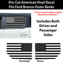 American Flag Window Vinyl Decal Stickers Fits Ford Bronco 4 Door 2021-2025Blue Red Pink Green Line