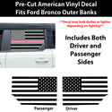 American Flag Window Vinyl Decal Stickers Fits Ford Bronco 4 Door 2021-2025Blue Red Pink Green Line